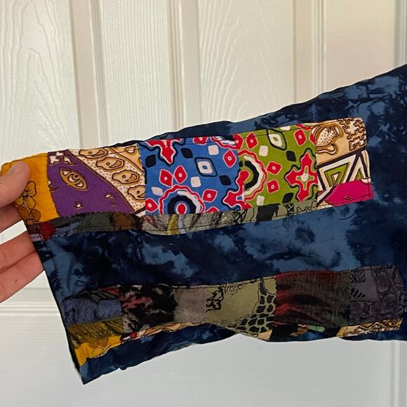 VTG Nativewear Designs Oversized Bohemian Lagenlook Quilted Jacket M Patchwork - Picture 8 of 12